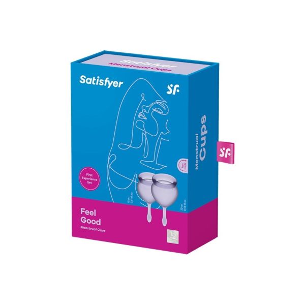 Satisfyer feel good menstrual cup zestaw kubeczków menstruacyjnych 15ml + 20ml lila