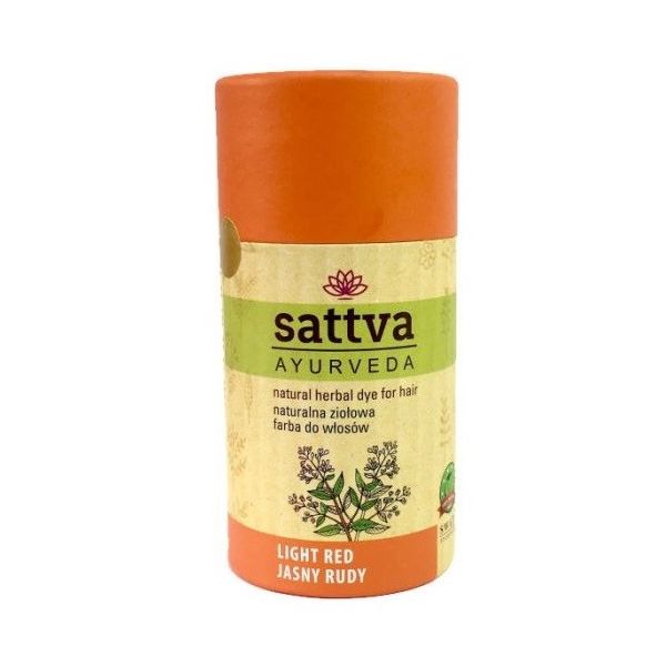 Sattva natural herbal dye for hair naturalna ziołowa farba do włosów light red 150g