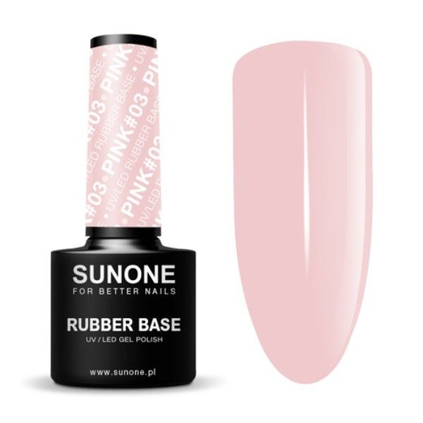 Sunone rubber base baza kauczukowa pink 03 5ml