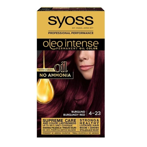 Syoss oleo intense farba do włosów trwale koloryzująca z olejkami 4-23 burgundowa czerwień