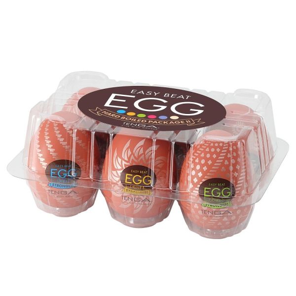 Tenga easy beat egg hard boiled package ii zestaw 6 jednorazowych masturbatorów w kształcie jajka