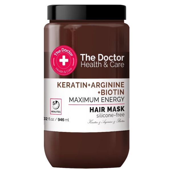 The doctor health & care maska do włosów wzmacniająca keratyna + arginina + biotyna 946ml