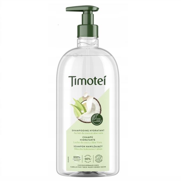 Timotei szampon nawilżający do włosów suchych i cienkich z mleczkiem kokosowym i aloesem 750ml