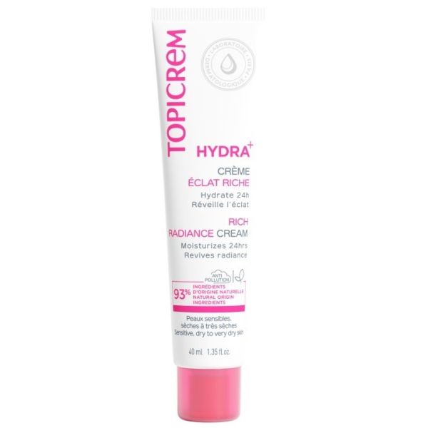 Topicrem hydra+ rich ultra-moisturizing radiance cream ultranawilżający krem rozświetlający do twarzy 40ml