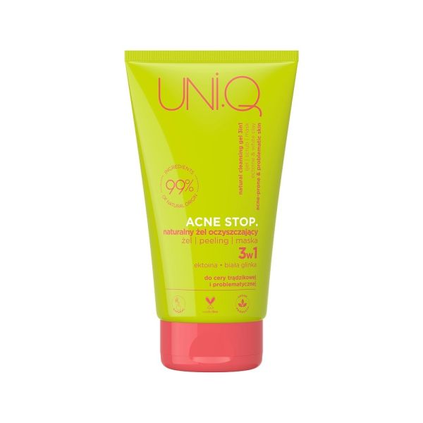 Uni.q acne stop. naturalny żel oczyszczający 3w1 150ml