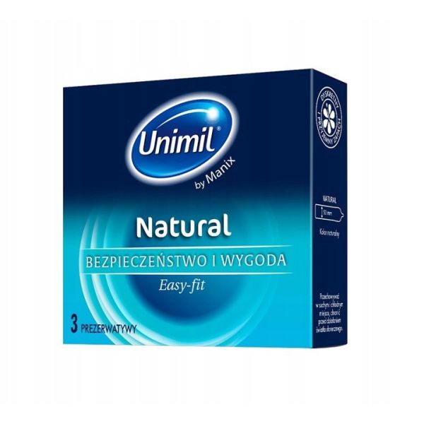 Unimil natural+ lateksowe prezerwatywy 3szt