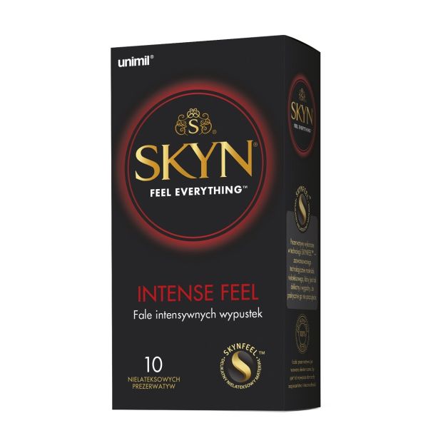 Unimil skyn intense feel nielateksowe prezerwatywy z wypustkami 10szt