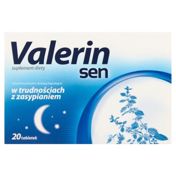 Valerin sen suplement diety ułatwiający zasypianie 20 tabletek