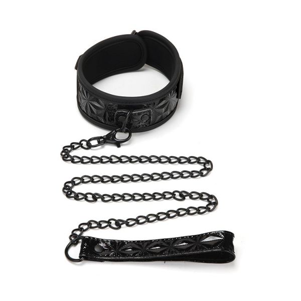 Whipsmart diamond collar and leash obroża ze smyczą black