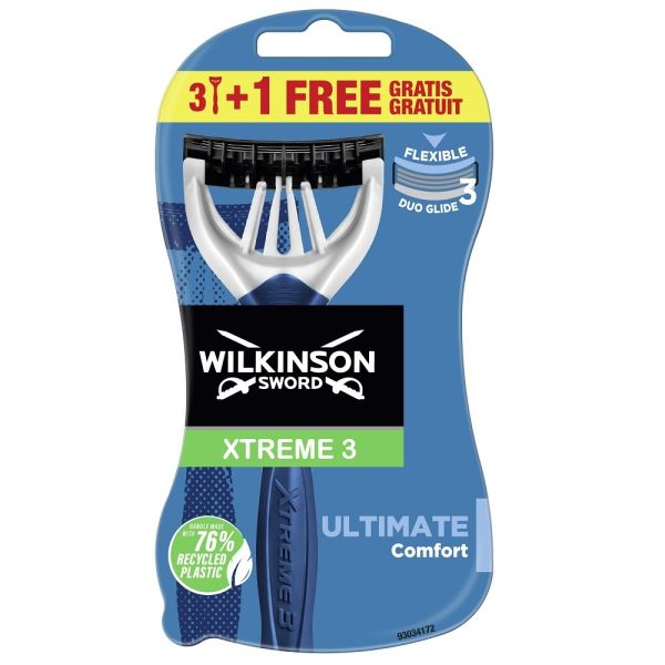 Wilkinson xtreme3 ultimate jednorazowe maszynki do golenia dla mężczyzn 4szt