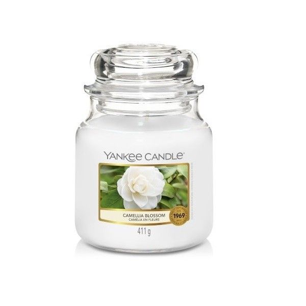 Yankee candle świeca zapachowa średni słój camellia blossom 411g