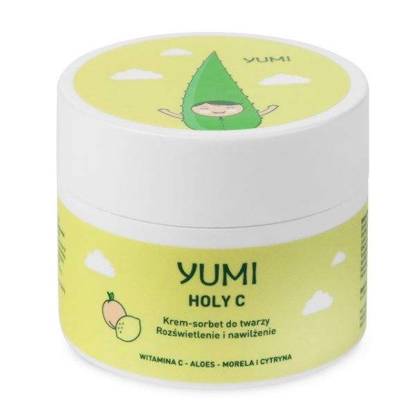 Yumi holy c rozświetlająco-nawilżający krem-sorbet do twarzy morela-cytryna 50ml